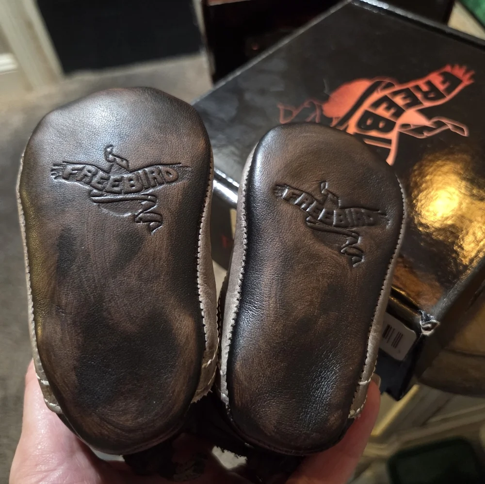 Freebird Baby Coal Stone Boots Leather Handcrafted Designer #83